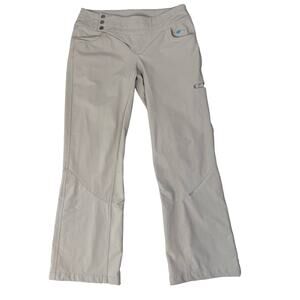 Lululemon Cream Windbreaker Trail Hiking Pants Womens Mid Rise Wide-Leg Stretch